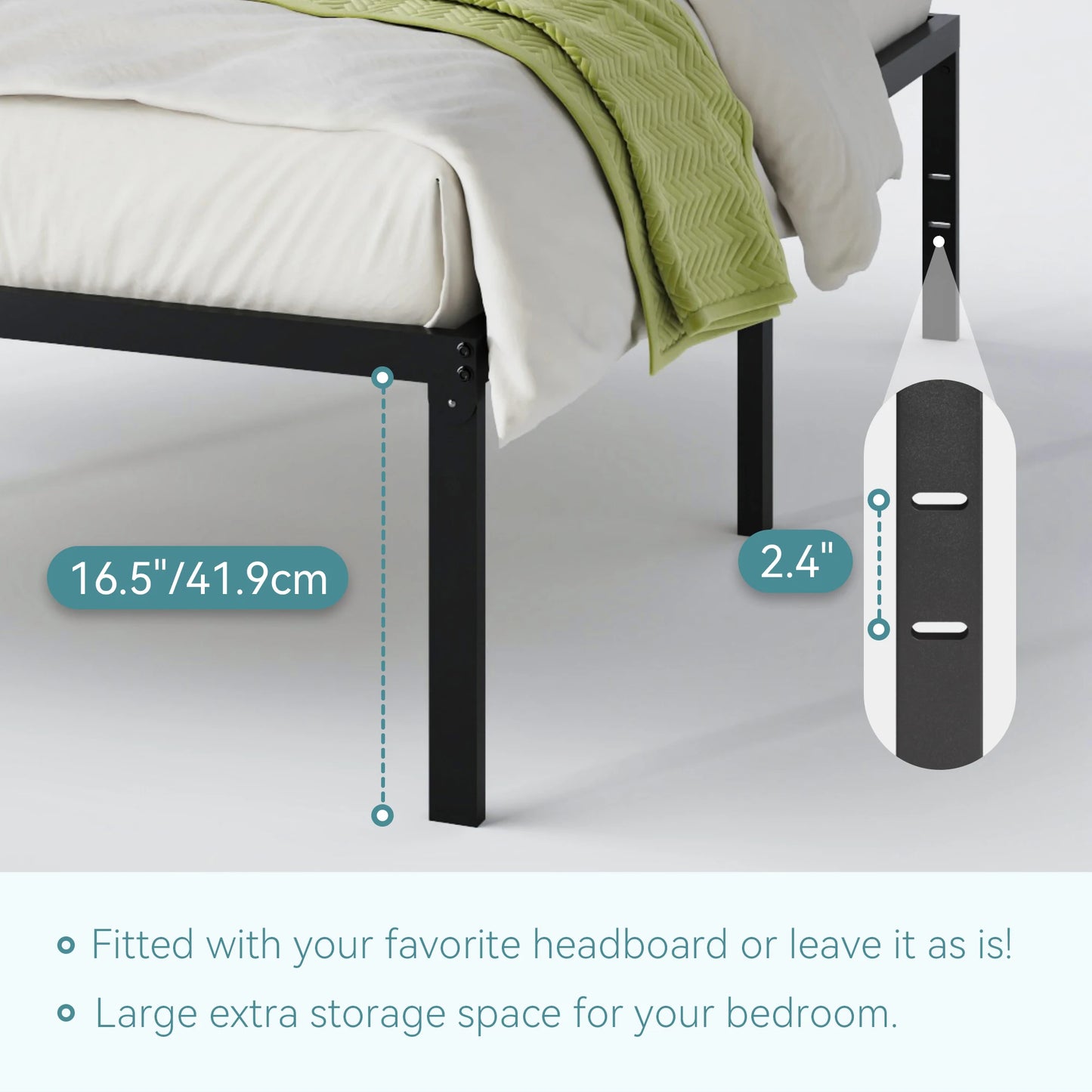 HOOMIC Twin Metal Bed Frame With Stable Mattress Foundation