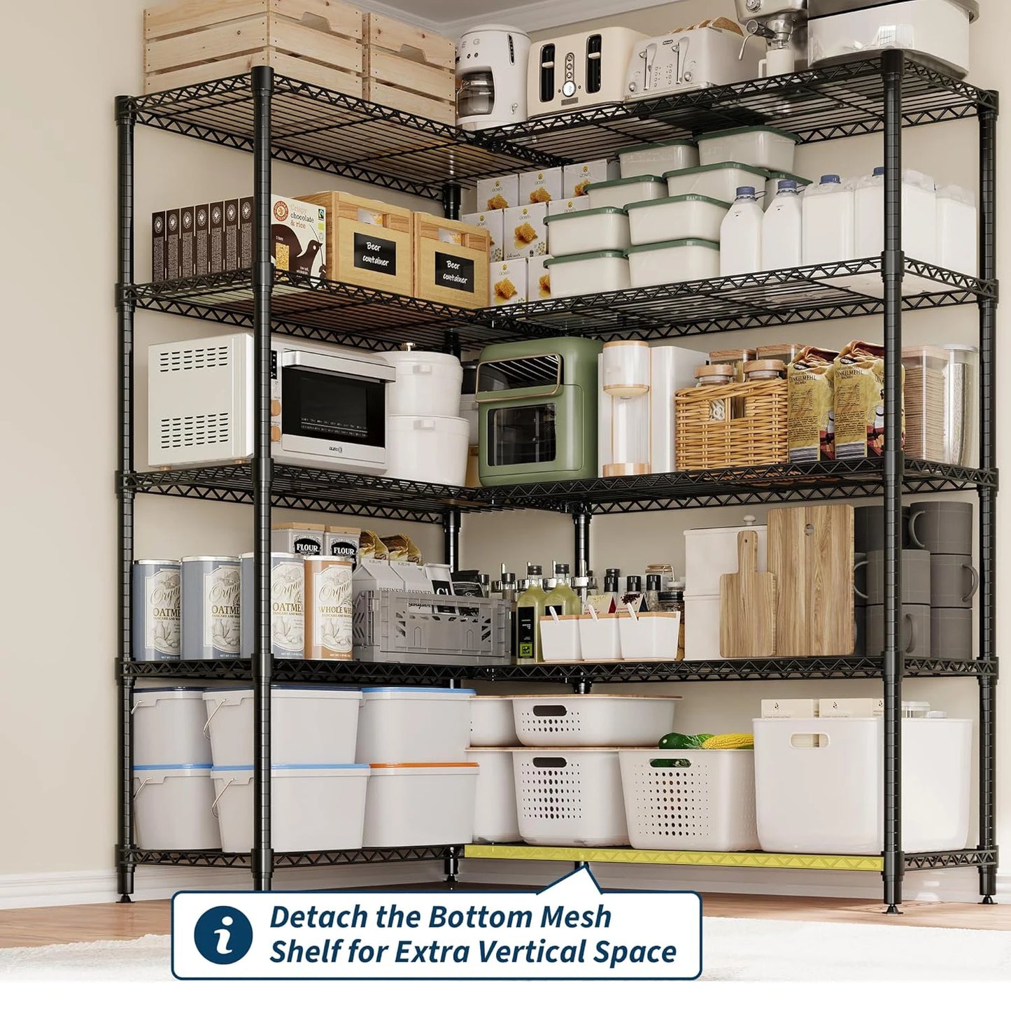 TWISTER.CK Heavy Duty 4 Tier Metal Adjustable Storage Shelving Unit
