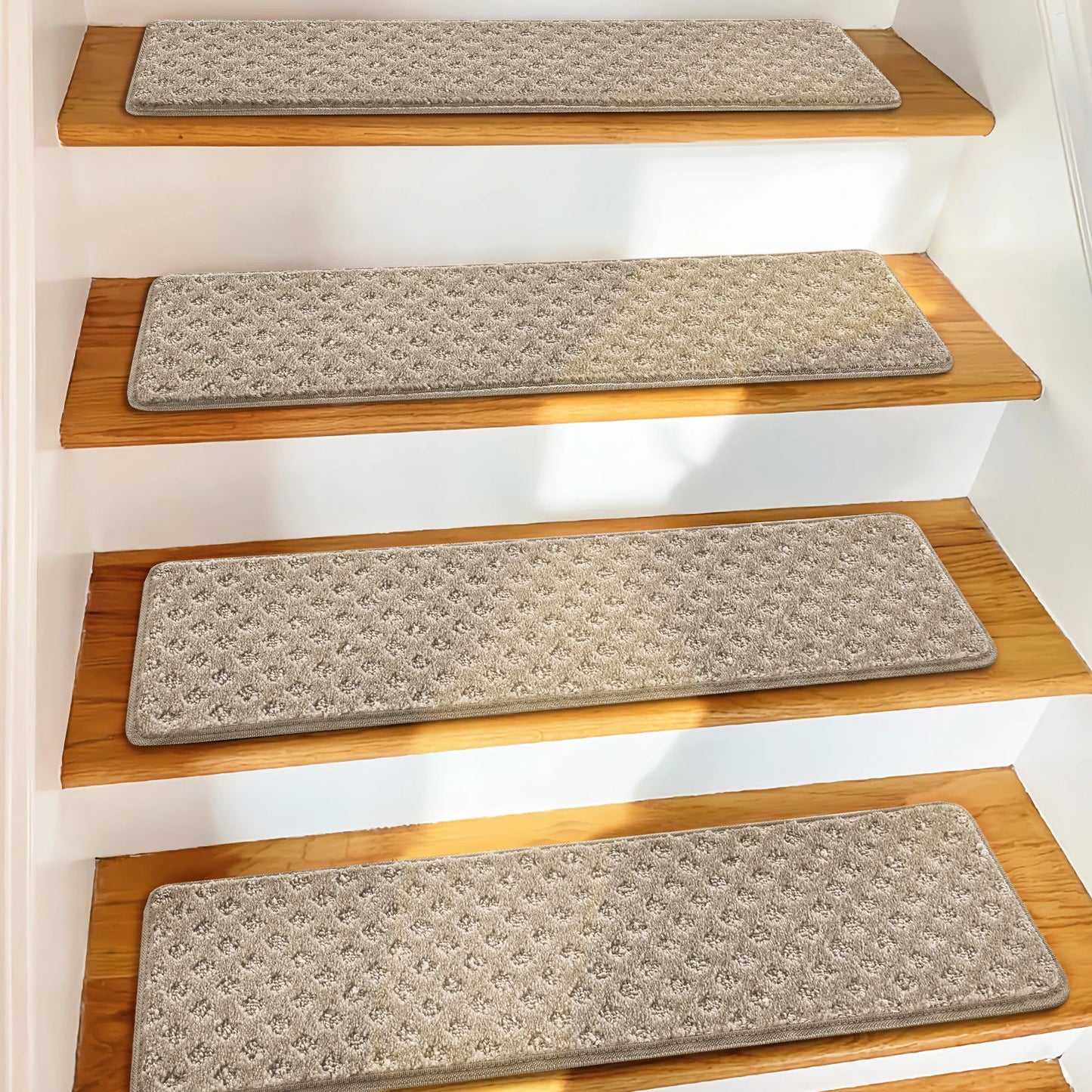 NONECN Luxury Carpet Stair Treads Non Slip Indoor Protectors